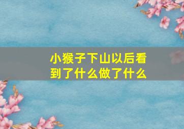 小猴子下山以后看到了什么做了什么