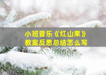 小班音乐《红山果》教案反思总结怎么写