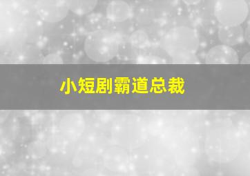 小短剧霸道总裁