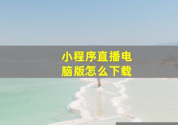 小程序直播电脑版怎么下载