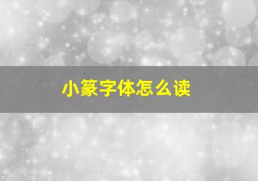 小篆字体怎么读