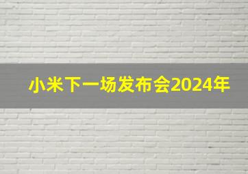 小米下一场发布会2024年