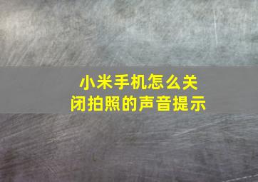 小米手机怎么关闭拍照的声音提示