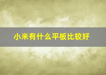 小米有什么平板比较好