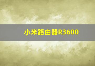 小米路由器R3600