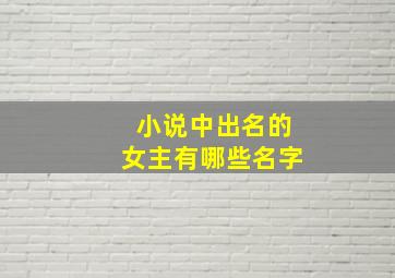 小说中出名的女主有哪些名字