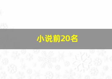 小说前20名