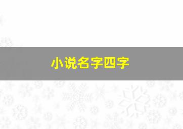 小说名字四字