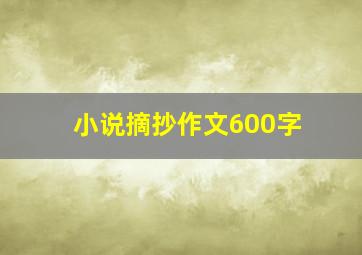 小说摘抄作文600字