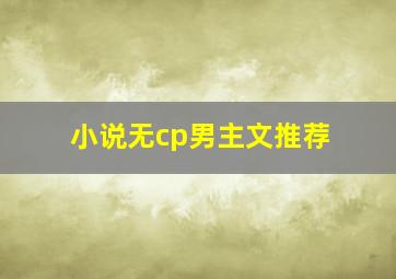 小说无cp男主文推荐