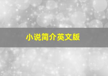 小说简介英文版