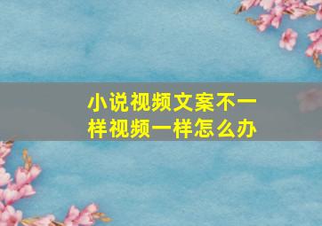 小说视频文案不一样视频一样怎么办