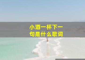 小酒一杯下一句是什么歌词