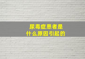 尿毒症患者是什么原因引起的