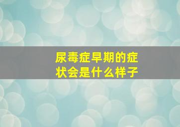 尿毒症早期的症状会是什么样子