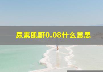 尿素肌酐0.08什么意思