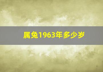 属兔1963年多少岁