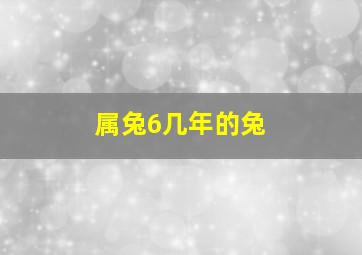 属兔6几年的兔