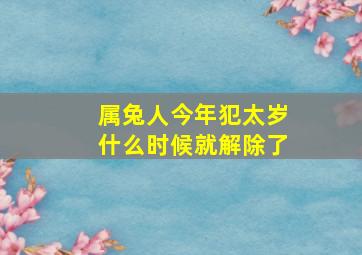 属兔人今年犯太岁什么时候就解除了