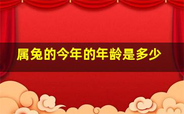 属兔的今年的年龄是多少