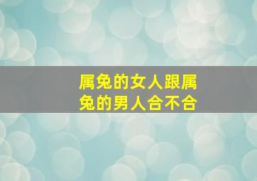 属兔的女人跟属兔的男人合不合