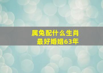 属兔配什么生肖最好婚姻63年