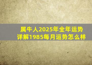 属牛人2025年全年运势详解1985每月运势怎么样