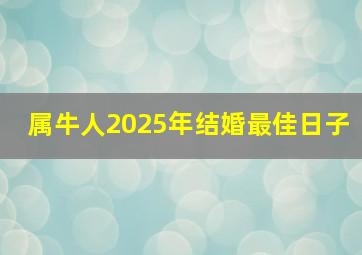 属牛人2025年结婚最佳日子