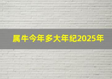 属牛今年多大年纪2025年