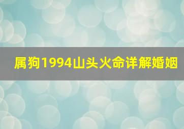 属狗1994山头火命详解婚姻