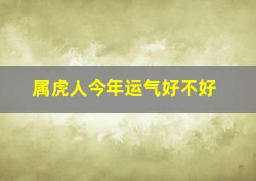 属虎人今年运气好不好