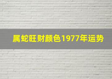 属蛇旺财颜色1977年运势