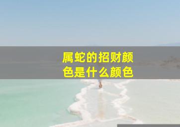 属蛇的招财颜色是什么颜色