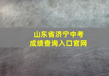 山东省济宁中考成绩查询入口官网