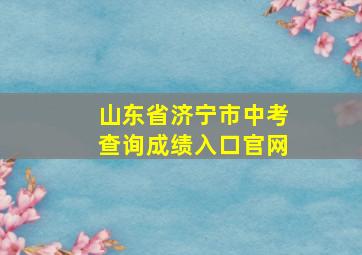 山东省济宁市中考查询成绩入口官网