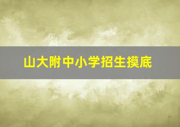 山大附中小学招生摸底