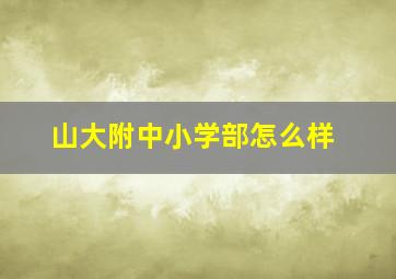 山大附中小学部怎么样