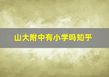 山大附中有小学吗知乎