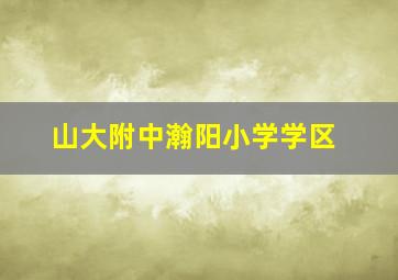 山大附中瀚阳小学学区