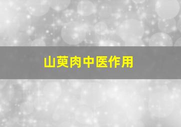 山萸肉中医作用