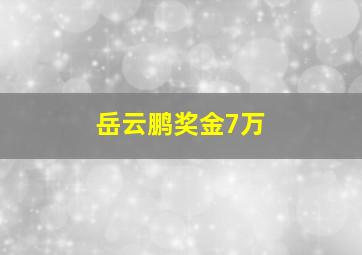 岳云鹏奖金7万