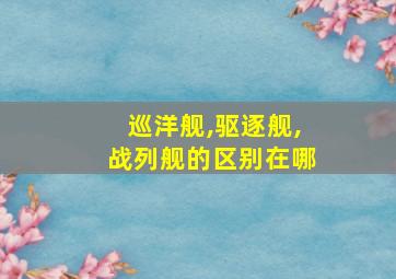 巡洋舰,驱逐舰,战列舰的区别在哪