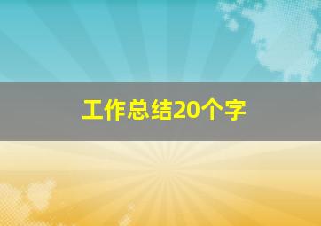 工作总结20个字