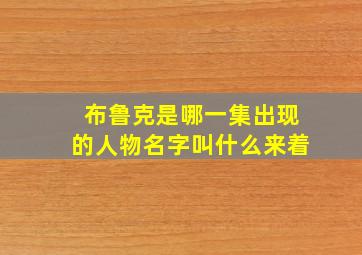 布鲁克是哪一集出现的人物名字叫什么来着