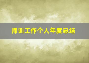 师训工作个人年度总结