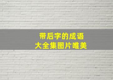 带后字的成语大全集图片唯美