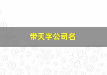 带天字公司名