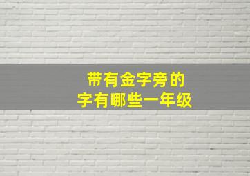 带有金字旁的字有哪些一年级