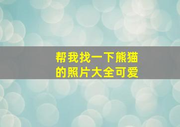 帮我找一下熊猫的照片大全可爱