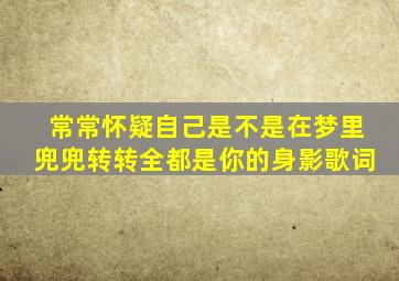 常常怀疑自己是不是在梦里兜兜转转全都是你的身影歌词